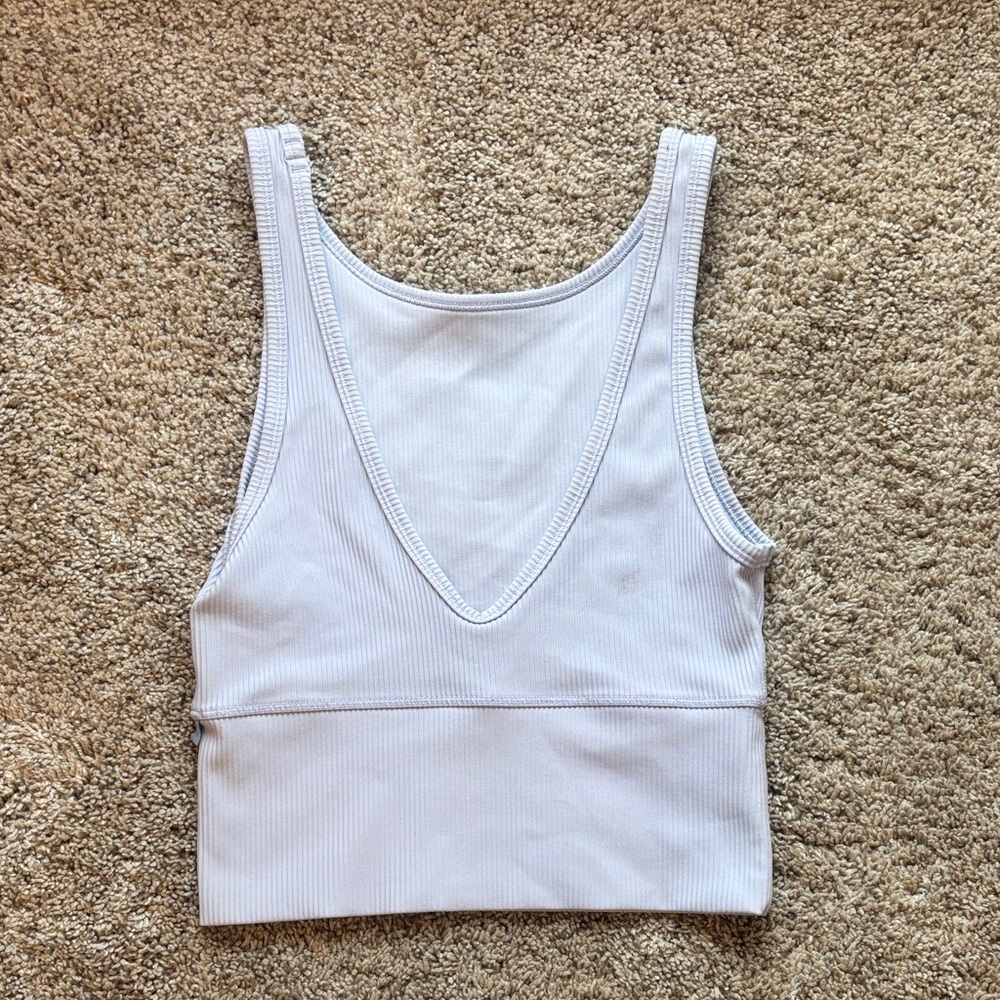 Light Gray Ribbed Tank Top